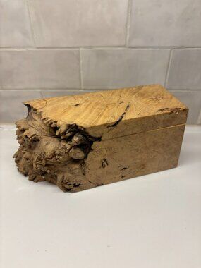 Michael Elkan Studio Live Edge Burl Wood Handcrafted Artisan Trinket Jewelry Box